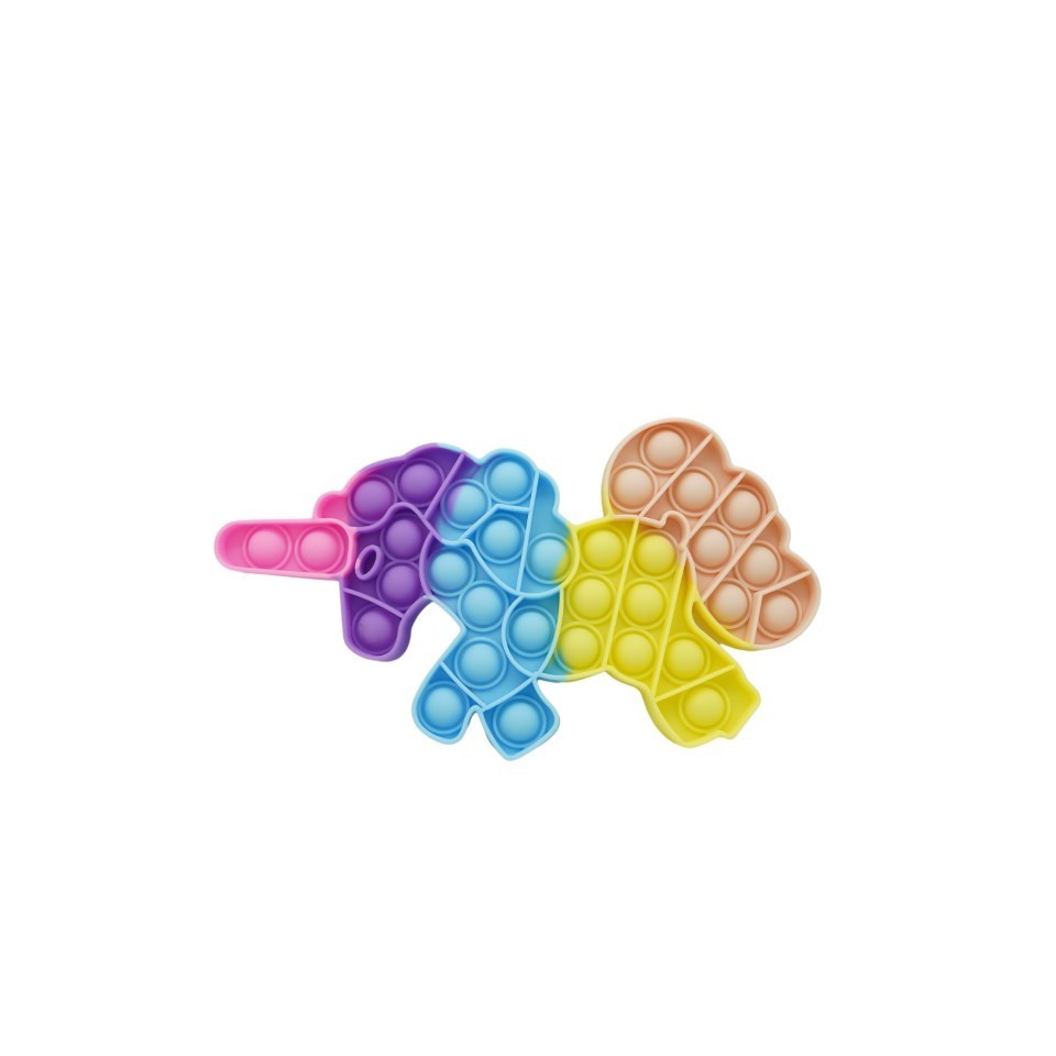 Jucarie antistres din silicon, Pop it Now and Flip It, Unicorn, Multicolor, Model 2