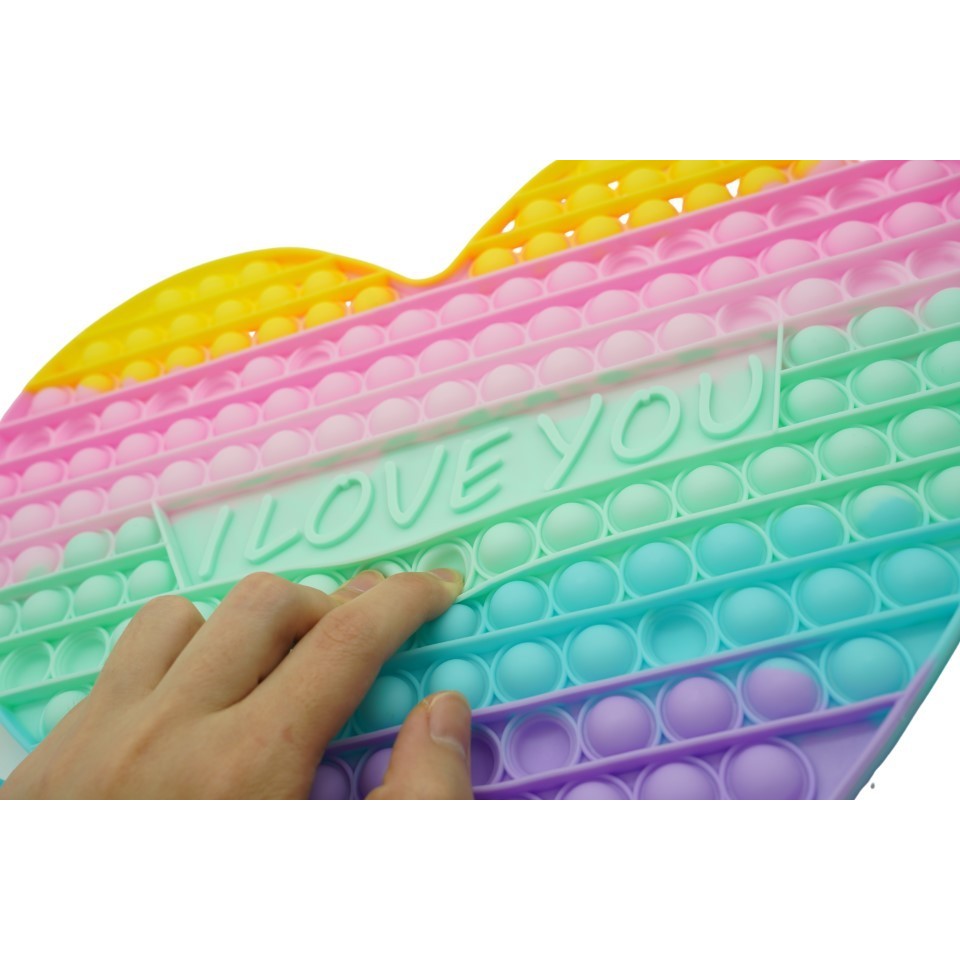 Jucarie antistres din silicon Pop it now, Inima, multicolor, urias, model 3