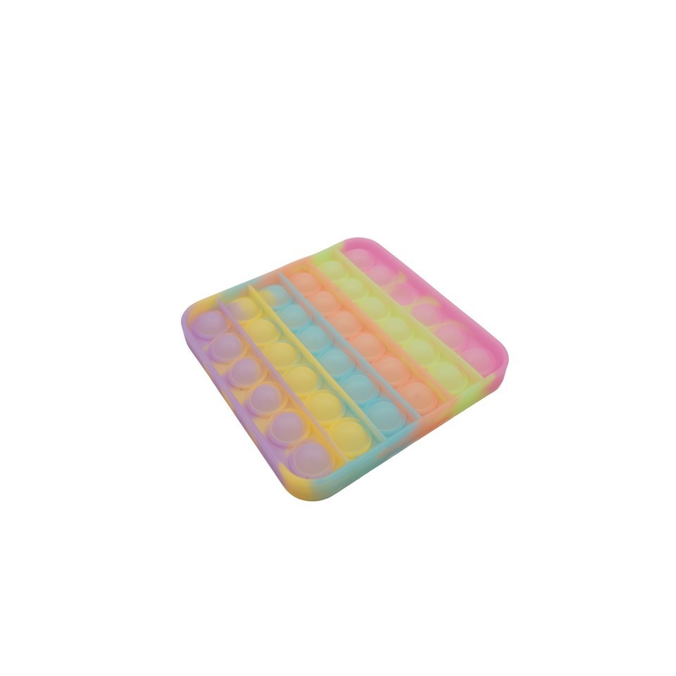 Jucarie antistres din silicon, Pop it Now and Flip It, Patrat, Fosforescent, Multicolor