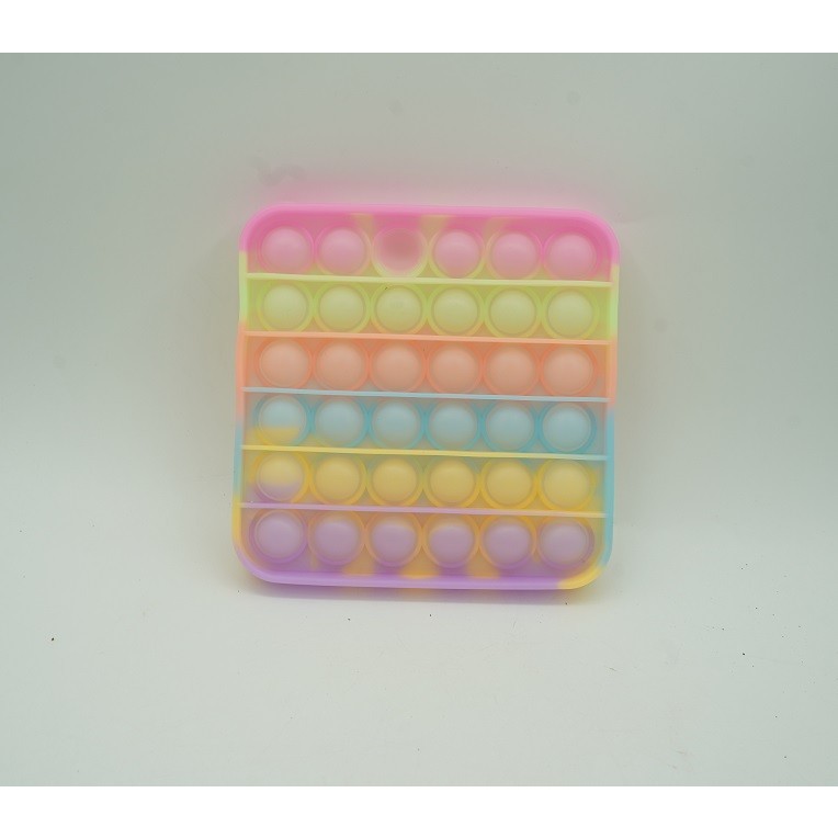Jucarie antistres din silicon, Pop it Now and Flip It, Patrat, Fosforescent, Multicolor