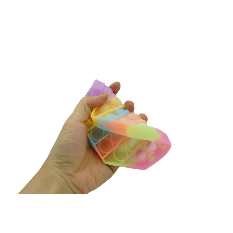 Jucarie antistres din silicon, Pop it Now and Flip It, Octagon, Fosforescent, Multicolor
