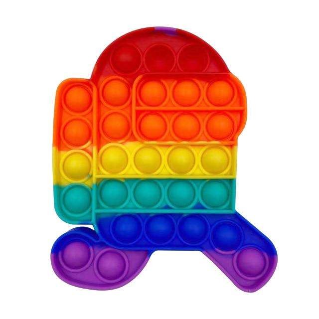 Jucarie antistres din silicon, Pop it Now and Flip It, Among Us, Multicolor