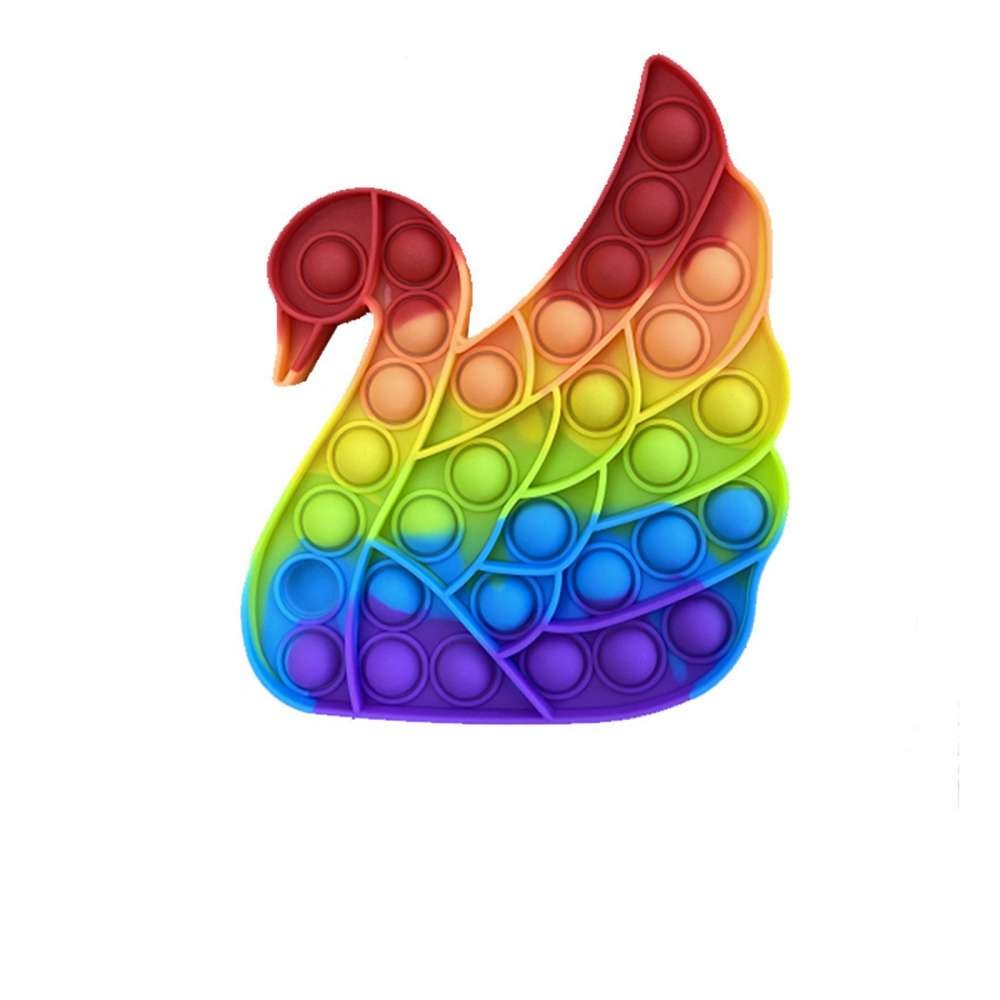 Jucarie antistres din silicon, Pop it Now and Flip It, Lebada, Multicolor