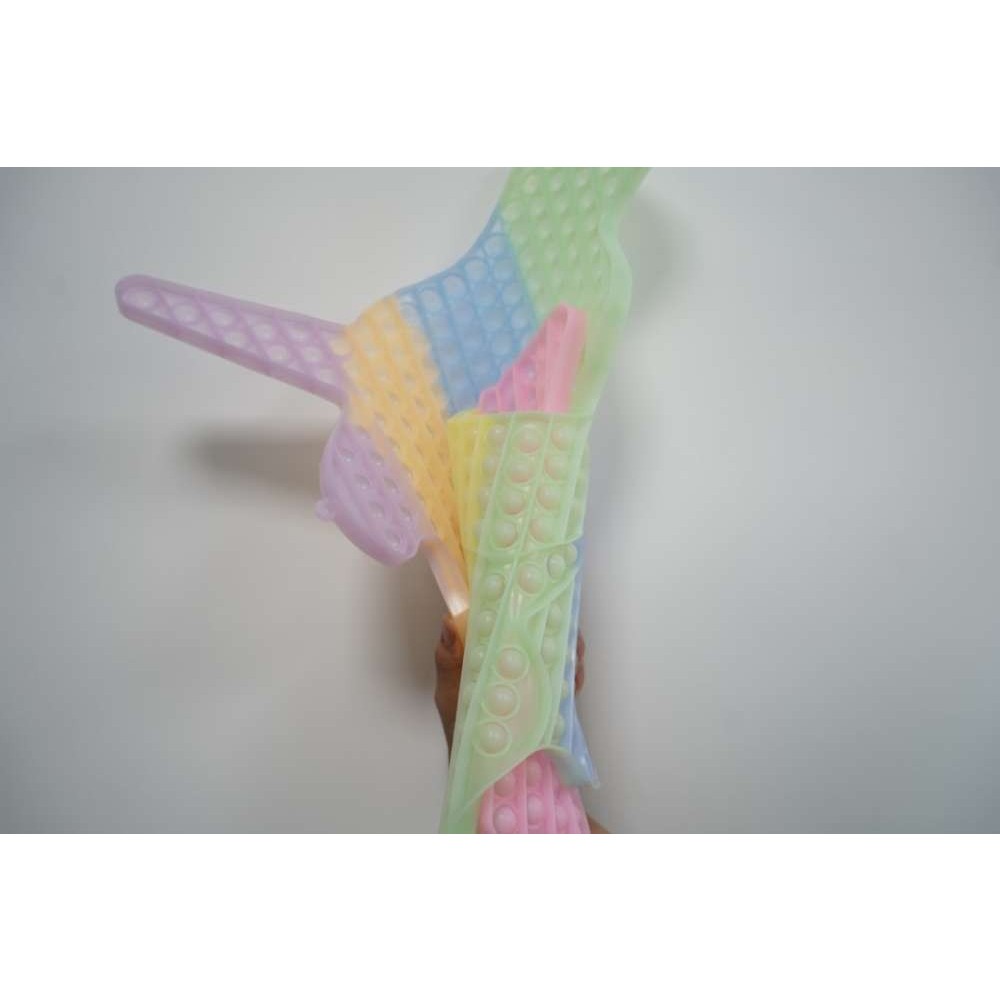 Jucarie Antistres Din Silicon, Pop It And Flip It, Unicorn, Fosforescent, Multicolor