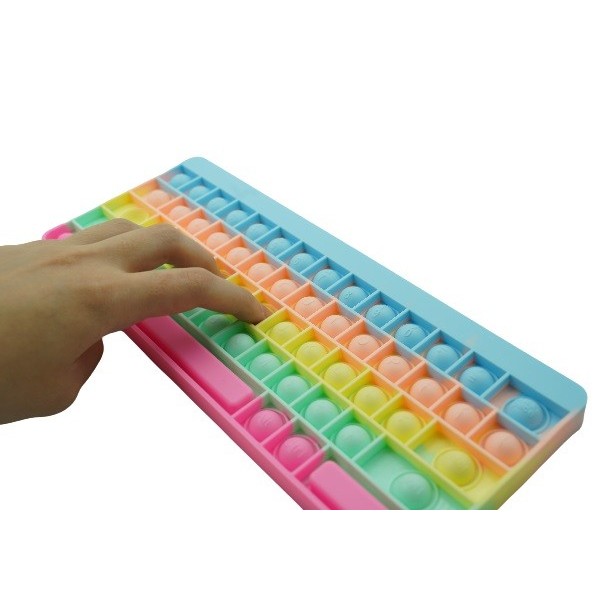 Jucarie Antistres Din Silicon, Pop It And Flip It, Tastatura, Macarons