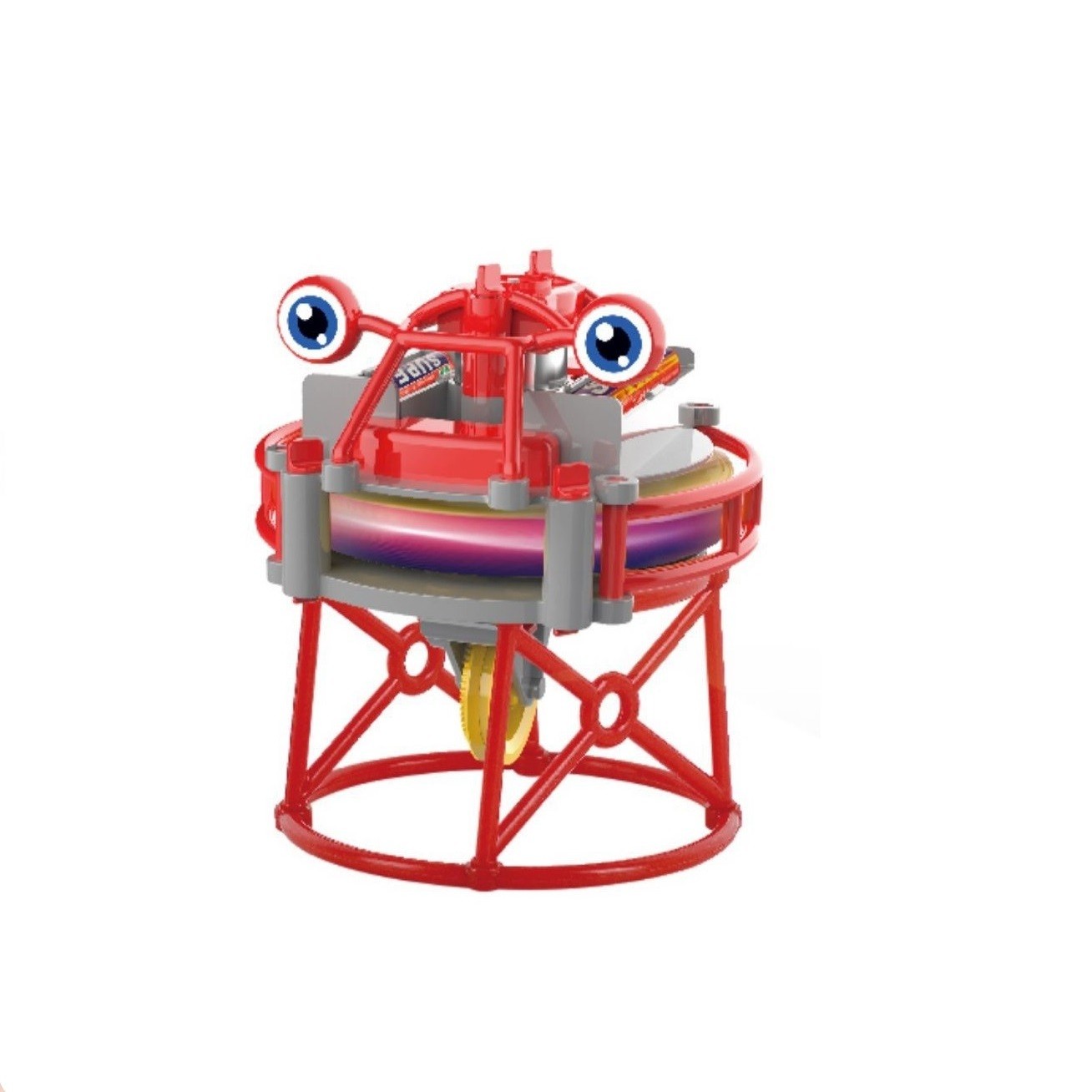 Jucarie circuit pentru copii, Flippy, Broscuta pe monociclu, Rosu