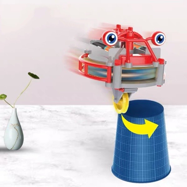 Jucarie circuit pentru copii, Flippy, Broscuta pe monociclu, Rosu