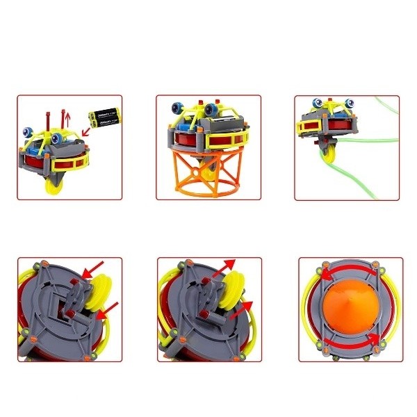 Jucarie circuit pentru copii, Flippy, Broscuta pe monociclu, Rosu