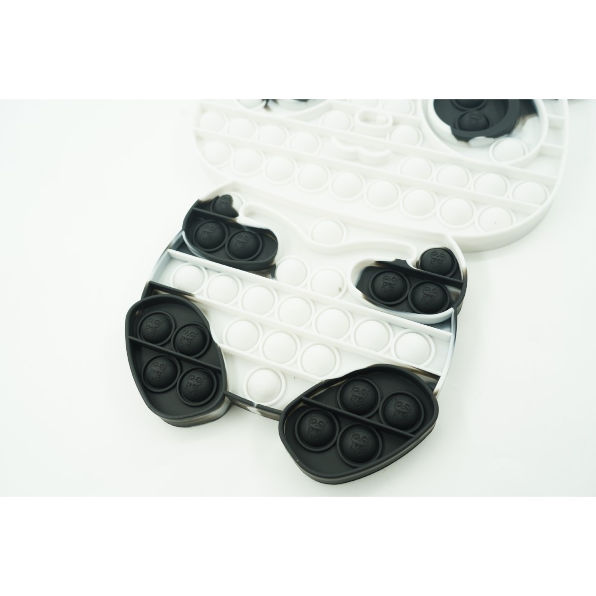 Jucarie antistres din silicon Flippy, Pop it Now and Flip It , Ursulet Panda, Alb/Negru