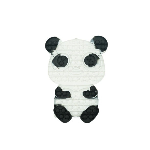 Jucarie antistres din silicon Flippy, Pop it Now and Flip It , Ursulet Panda, Alb/Negru