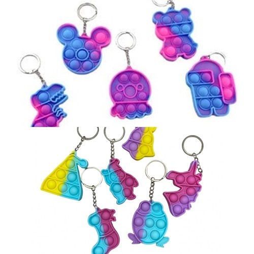 Mini POP IT Jucarie Push Pop Bubble Fidget Breloc, Modele diverse, Multicolor,Model random