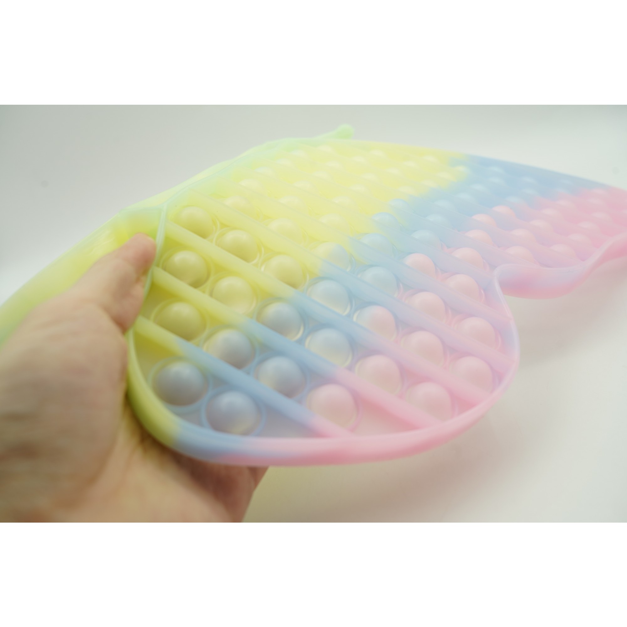 Jucarie antistres din silicon Flippy®, Pop it Now and Flip It, Fluture, 30 cm, Fosforescent, Multicolor