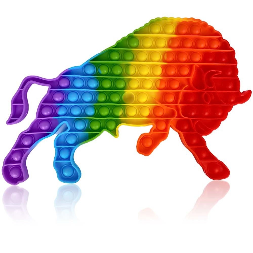Jucarie antistres din silicon, Flippy, Pop It Now and Flip It, Taur, Multicolor