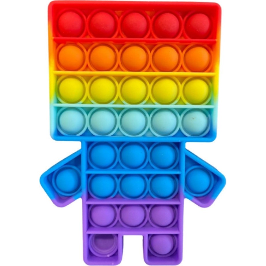 Jucarie antistres din silicon, Pop It Now and Flip It, Robot, Multicolor, Model 4