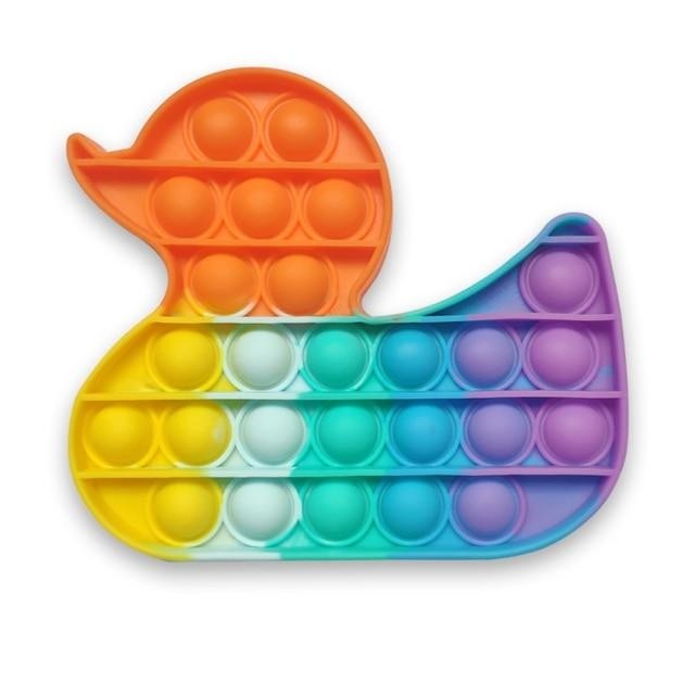 Jucarie antistres din silicon, Pop It Now and Flip It, Ratusca, Multicolor