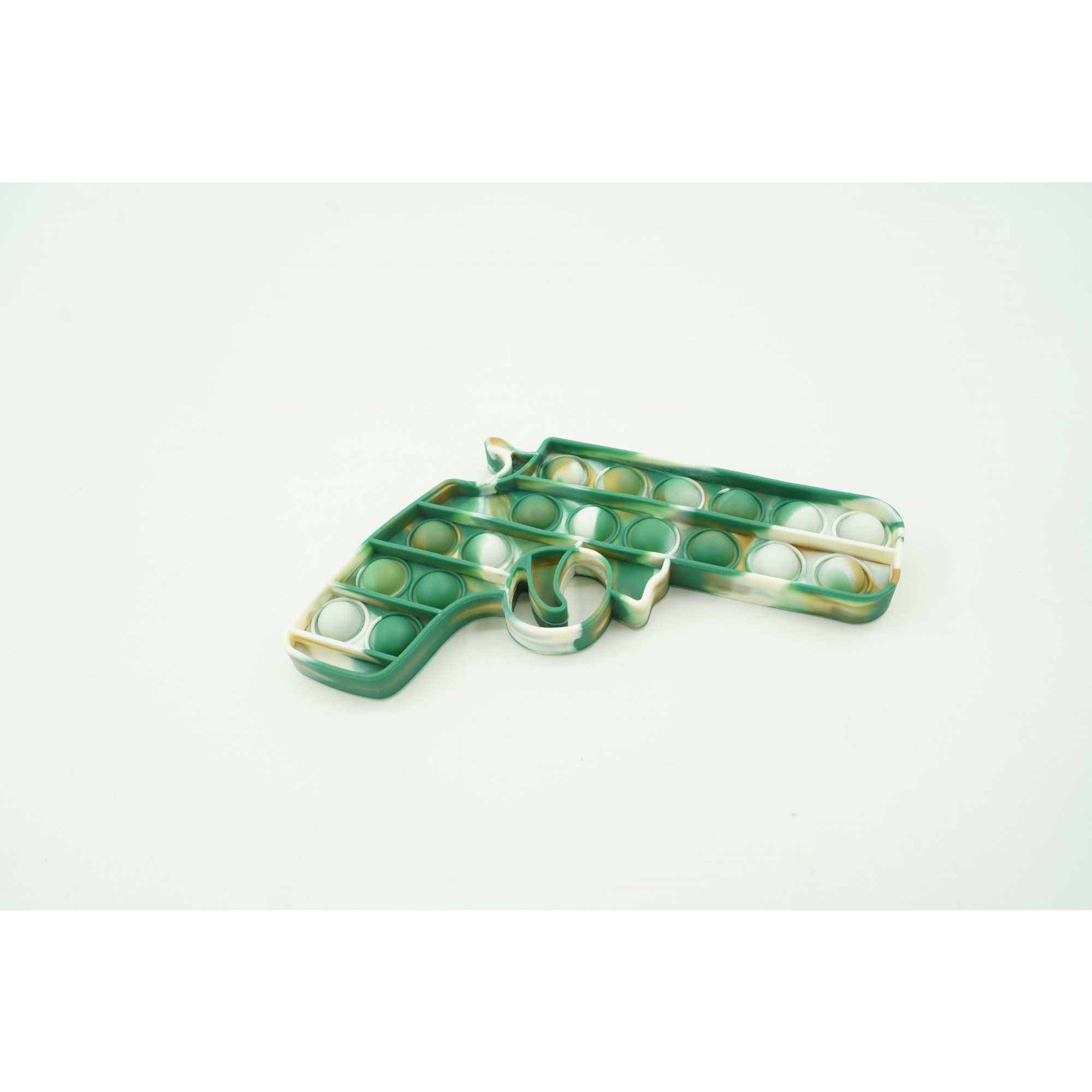 Jucarie antistres din silicon, Pop It Now and Flip It, Pistol, Alb/Verde