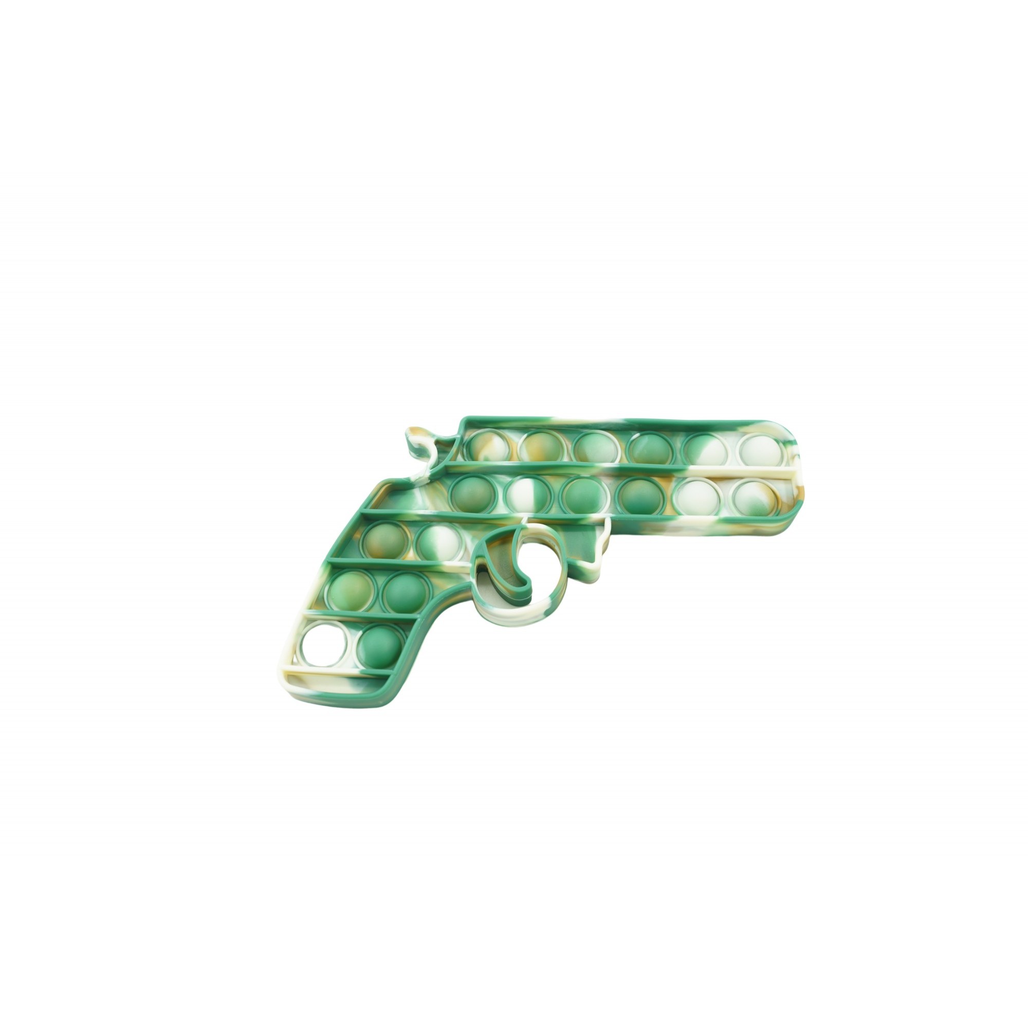 Jucarie antistres din silicon, Pop It Now and Flip It, Pistol, Alb/Verde