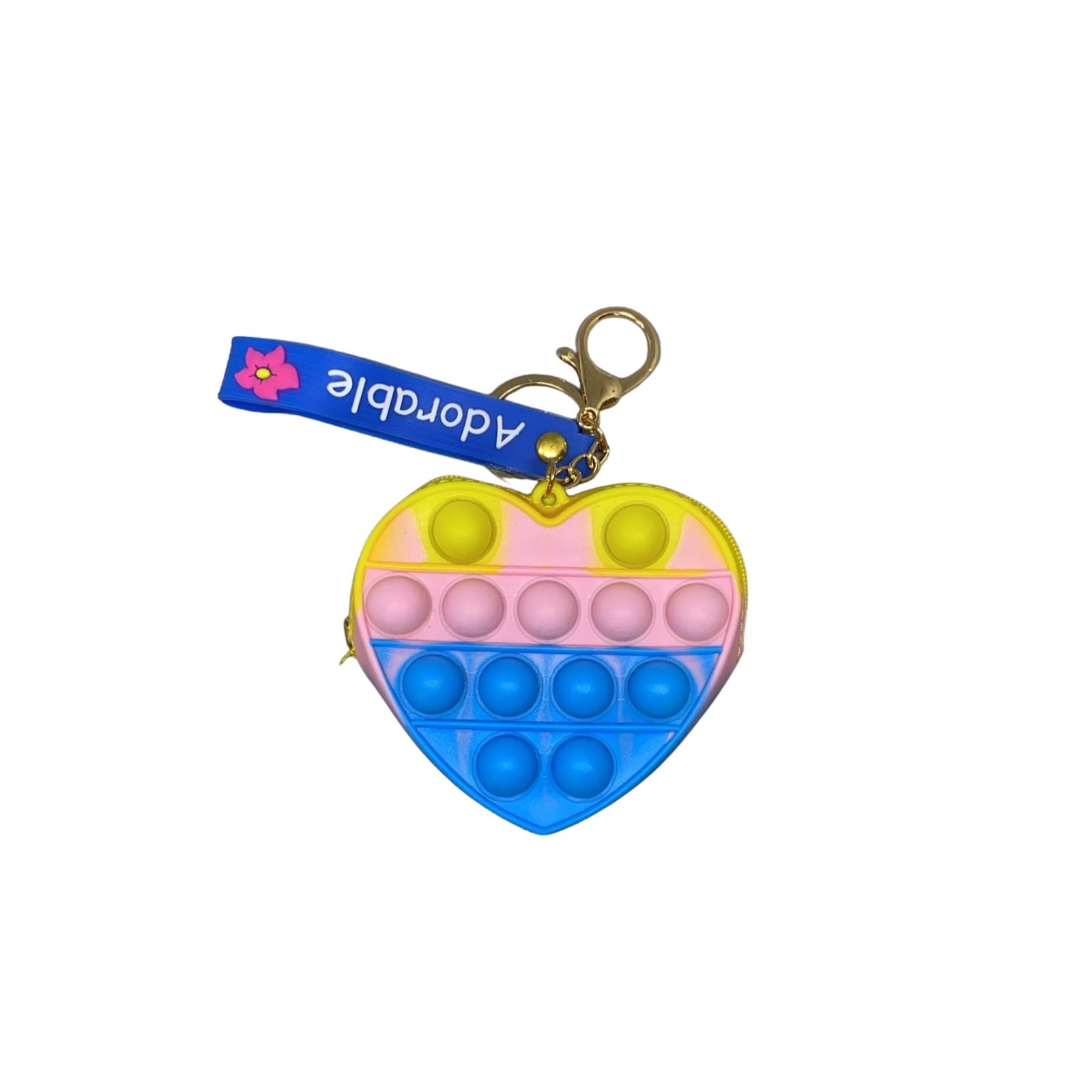 Jucarie antistres din silicon, Flippy, Pop It Now and Flip It, Portofel inima, Roz/Albastru
