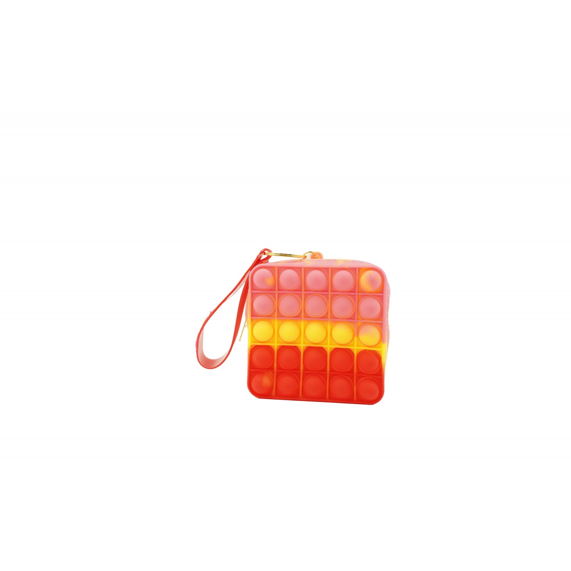 Jucarie antistres din silicon, Flippy, Pop It Now and Flip It, Portofel patrat, Rosu/Roz