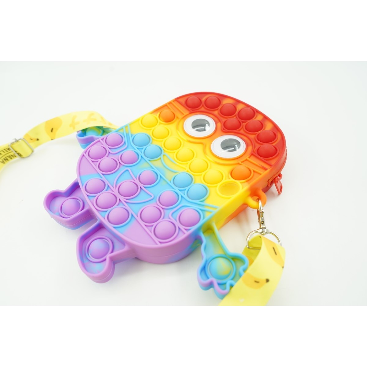 Jucarie antistres din silicon, Flippy, Pop It Now and Flip It, Geanta de umar, Minion, Multicolor