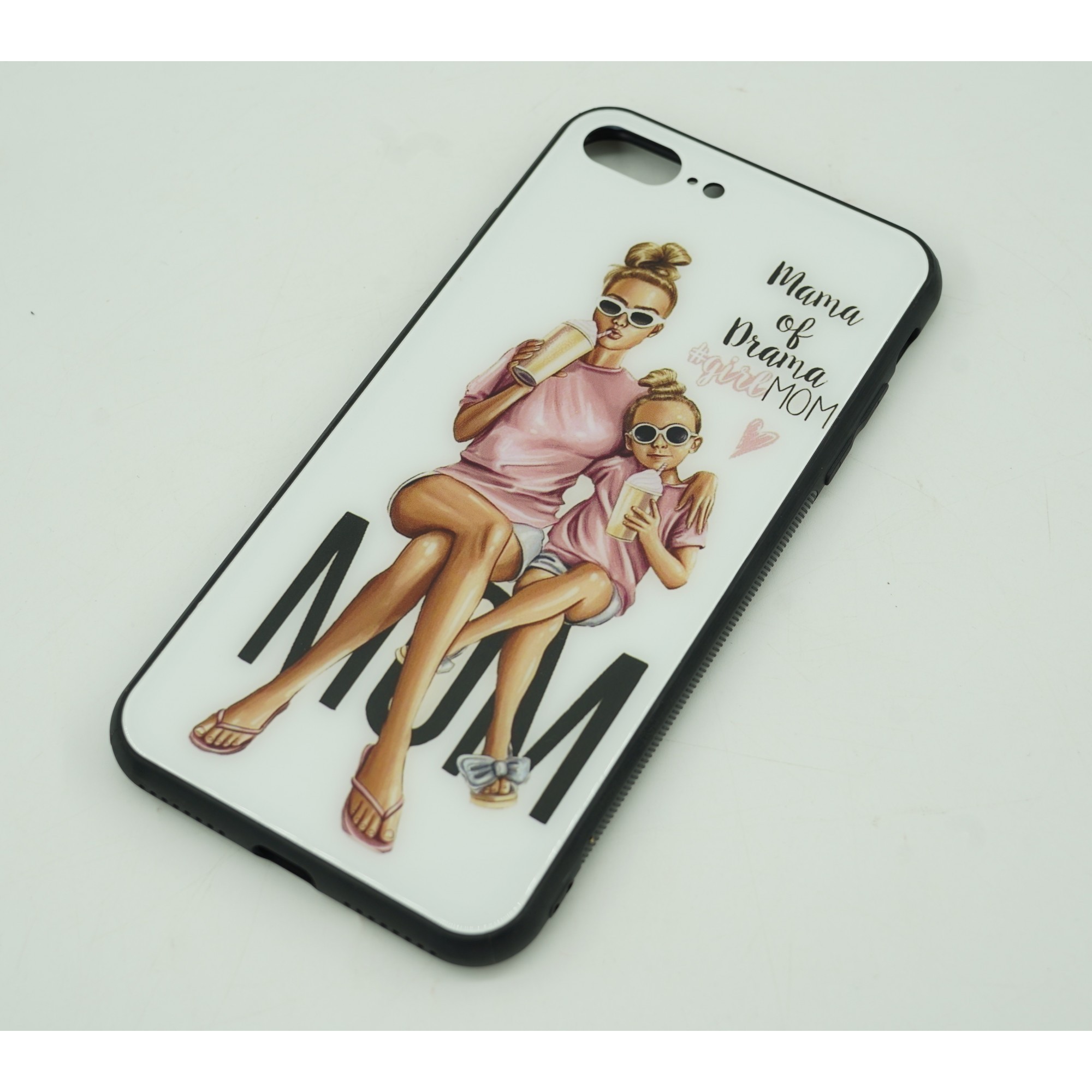 Husa protectie, Flippy, compatibila cu Apple iPhone 12 Mini Glass print Mama of Drama Multicolor