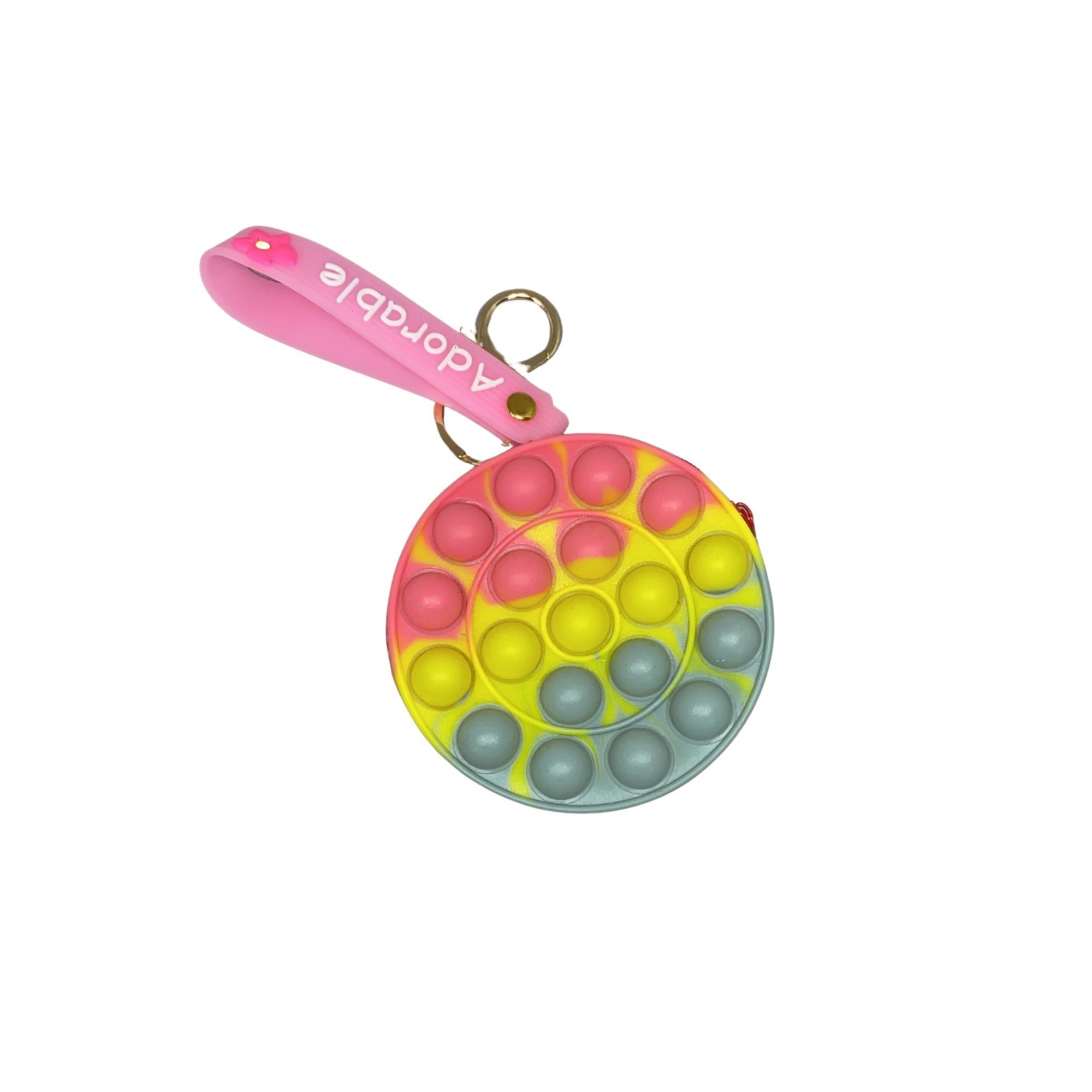 Jucarie antistres din silicon, Flippy, Pop It Now and Flip It, Portofel rotund, Roz/Gri