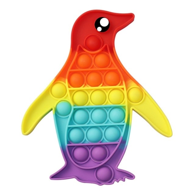 Jucarie antistres din silicon, Flippy, Pop It Now and Flip It, Pinguin, Multicolor