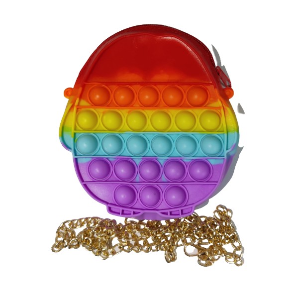 Jucarie antistres din silicon, Flippy, Geanta Pop It, Bufnita, Multicolor