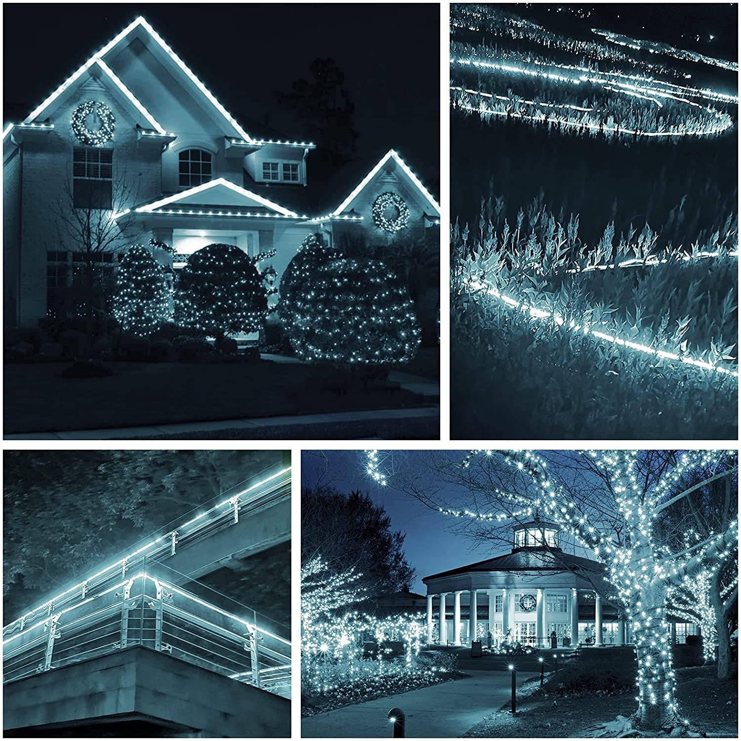 Instalatie Craciun, 1 m, 24 Led-uri, Furtun Luminos, Alb rece, Transformator, 8 jocuri de lumini, Sectionabila, 220 V, Flippy