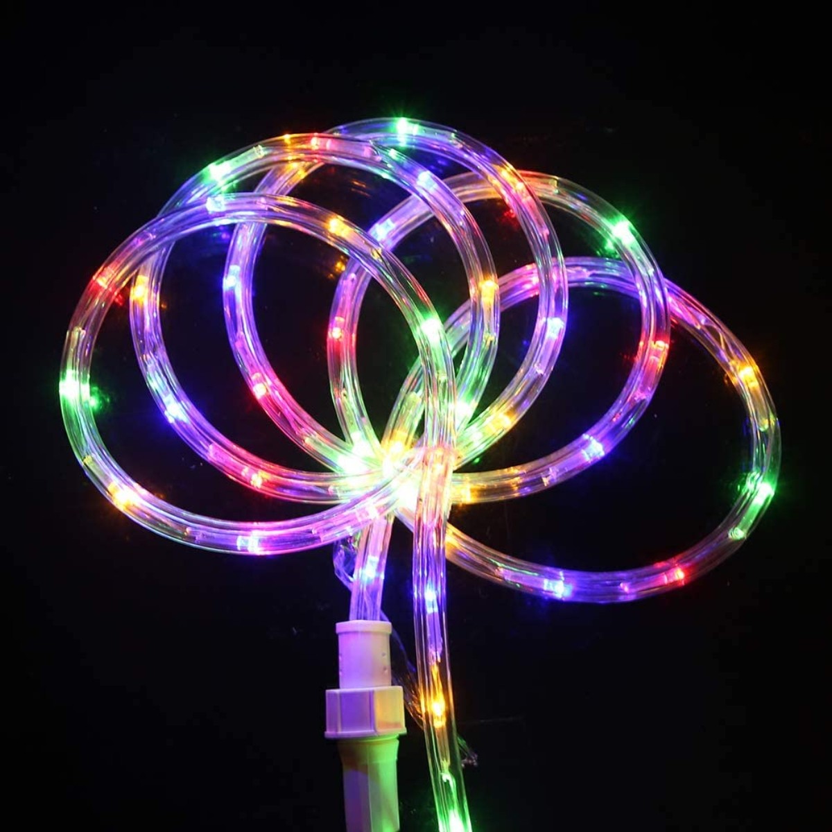 Instalatie Craciun, 61 m, 1464 Led-uri, Furtun Luminos, Multicolor, Transformator, Sectionabila, 220 V, Flippy