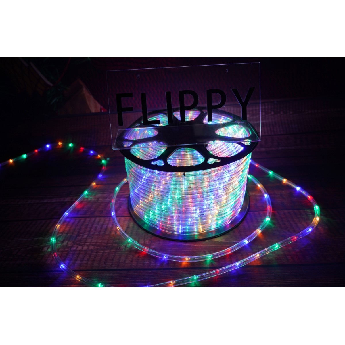 Instalatie Craciun, 61 m, 1464 Led-uri, Furtun Luminos, Multicolor, Transformator, Sectionabila, 220 V, Flippy