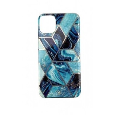 Husa protectie Flippy compatibila cu Samsung Galaxy A32 Soft IMD TPU Marble Geometric Albastru
