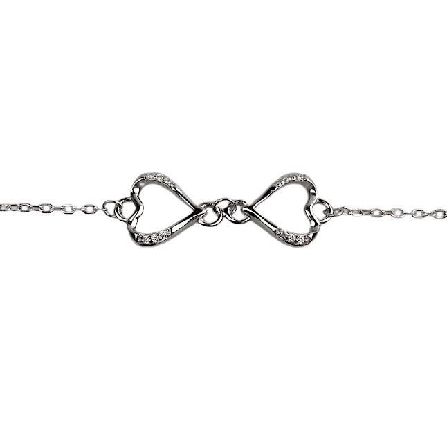 Bratara din Argint 925 Inimi Unite cu Minizirconii