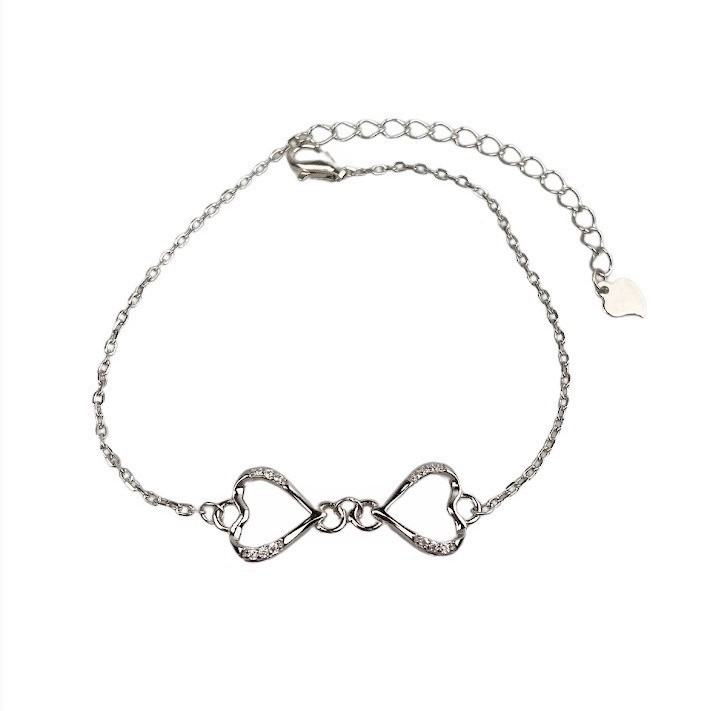 Bratara din Argint 925 Inimi Unite cu Minizirconii