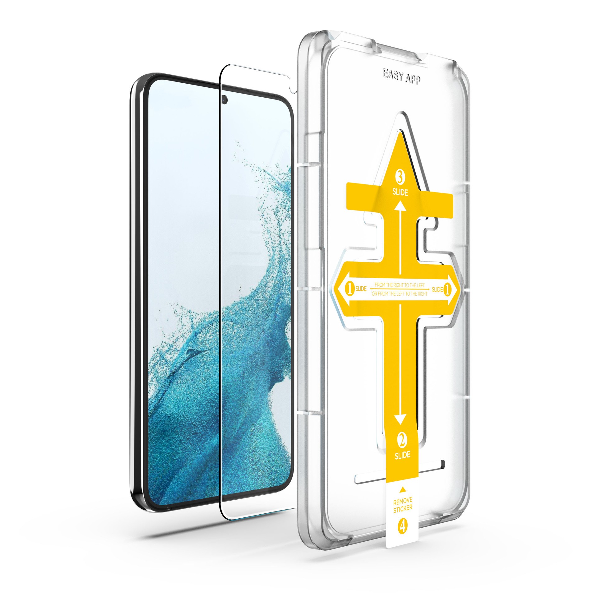 Set 2 folii sticla securizata cu sistem de montare usor si rapid Flippy compatibila cu Apple iPhone 13 Mini Transparent