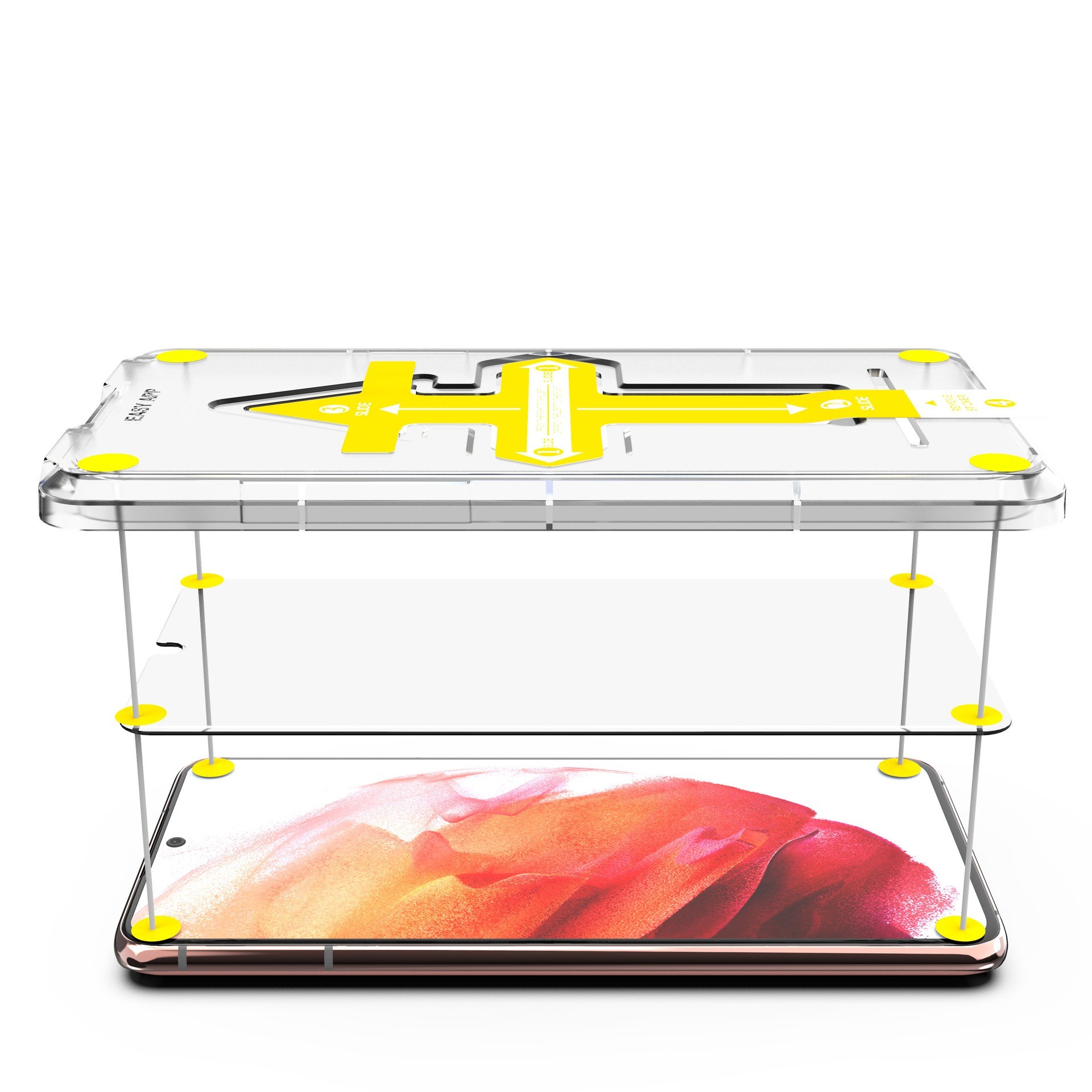 Set 2 folii sticla securizata cu sistem de montare usor si rapid Flippy compatibila cu Apple iPhone 13 Mini Transparent