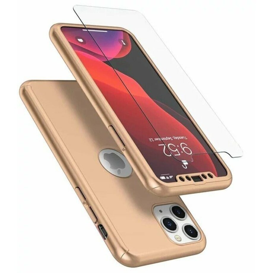 Husa de protectie Flippy compatibila cu Samsung A22 5G, Full Cover 360, Auriu + Folie de protectie