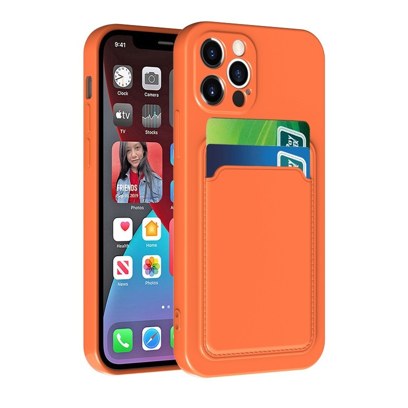 Husa protectie Flippy cu suport card compatibila cu Huawei Nova 9 Portocaliu
