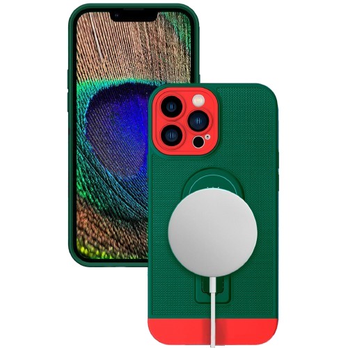 Husa Armor Design, Flippy, pentru Apple iPhone 12, cu Stand, Suport Auto Magnetic, Wireless Charge, Verde/Rosu Husa Armor Design, Flippy, pentru Apple iPhone 12, cu Stand, Suport Auto Magnetic, Wireless Charge, Verde/Rosu