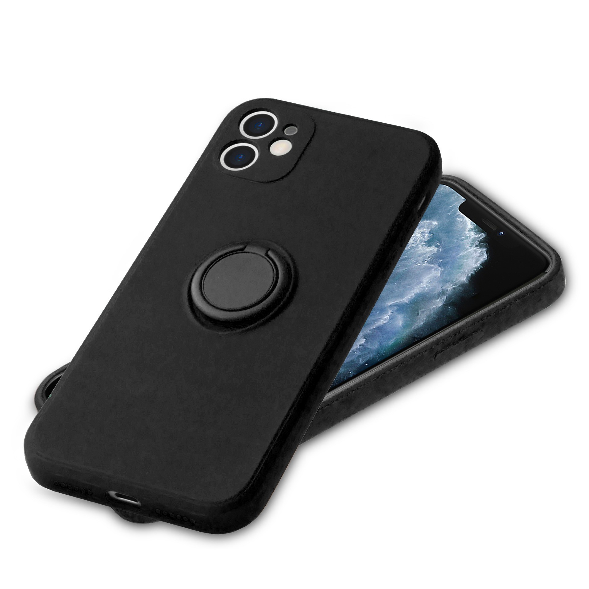 Husa pentru Huawei NOVA 9 SE, Flippy, Silicone Ring, cu Suport Rotativ Magnetic, Negru