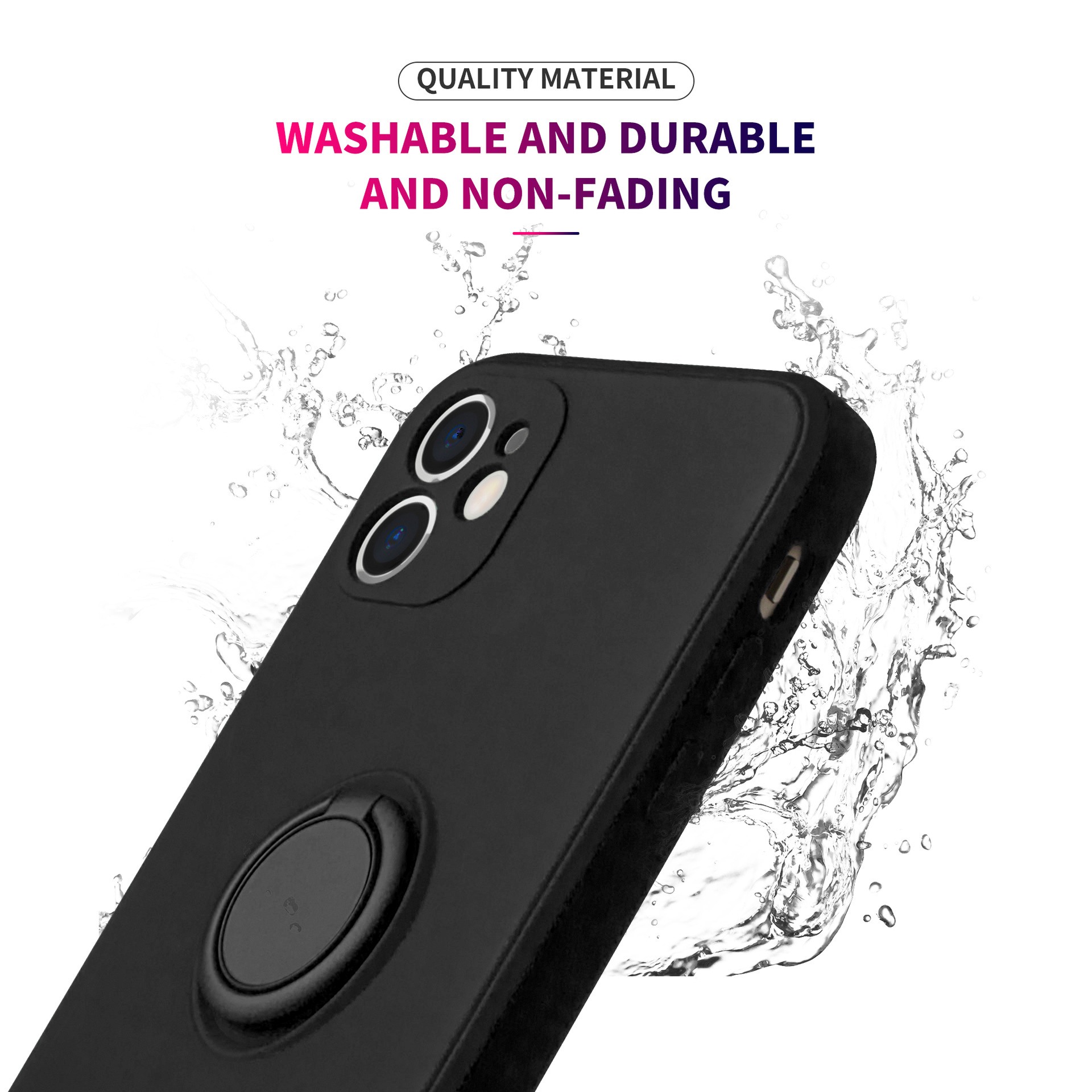Husa pentru Huawei NOVA 9 SE, Flippy, Silicone Ring, cu Suport Rotativ Magnetic, Negru