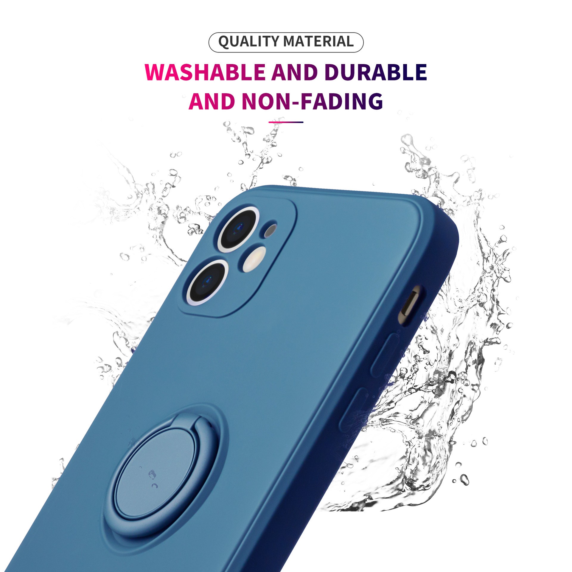 Husa pentru Huawei NOVA 9 SE, Flippy, Silicone Ring, cu Suport Rotativ Magnetic, Navy Blue
