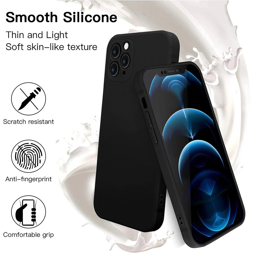 Husa Matte TPU pentru iPhone 14 Max, Flippy, Silicon Slim, Protectie Antisoc, Negru
