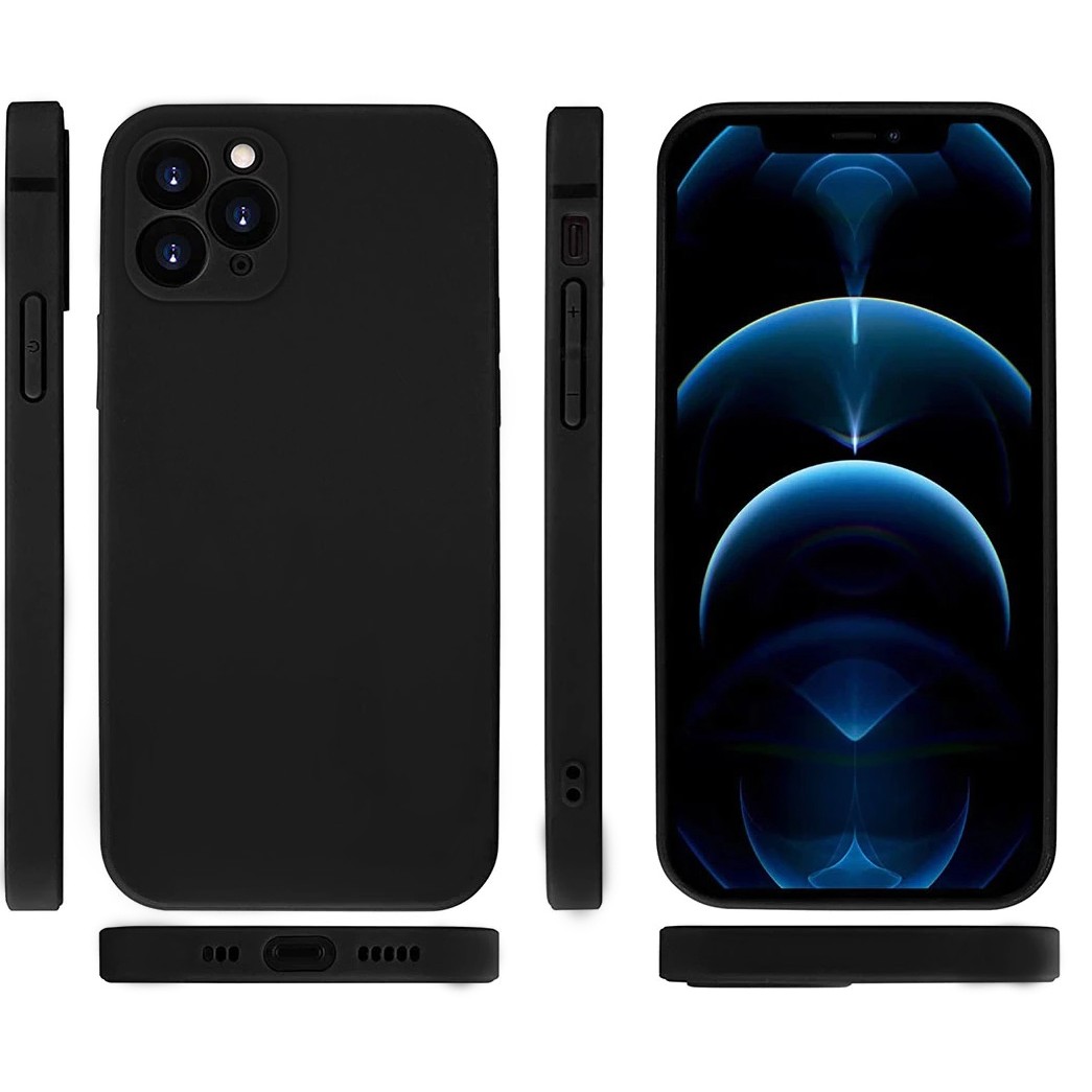Husa Matte TPU pentru iPhone 14 Max, Flippy, Silicon Slim, Protectie Antisoc, Negru