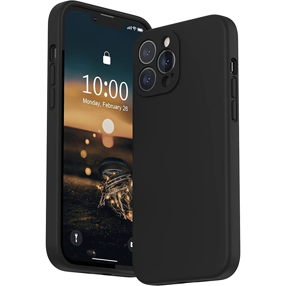 Husa Matte TPU pentru iPhone 14 Max, Flippy, Silicon Slim, Protectie Antisoc, Negru