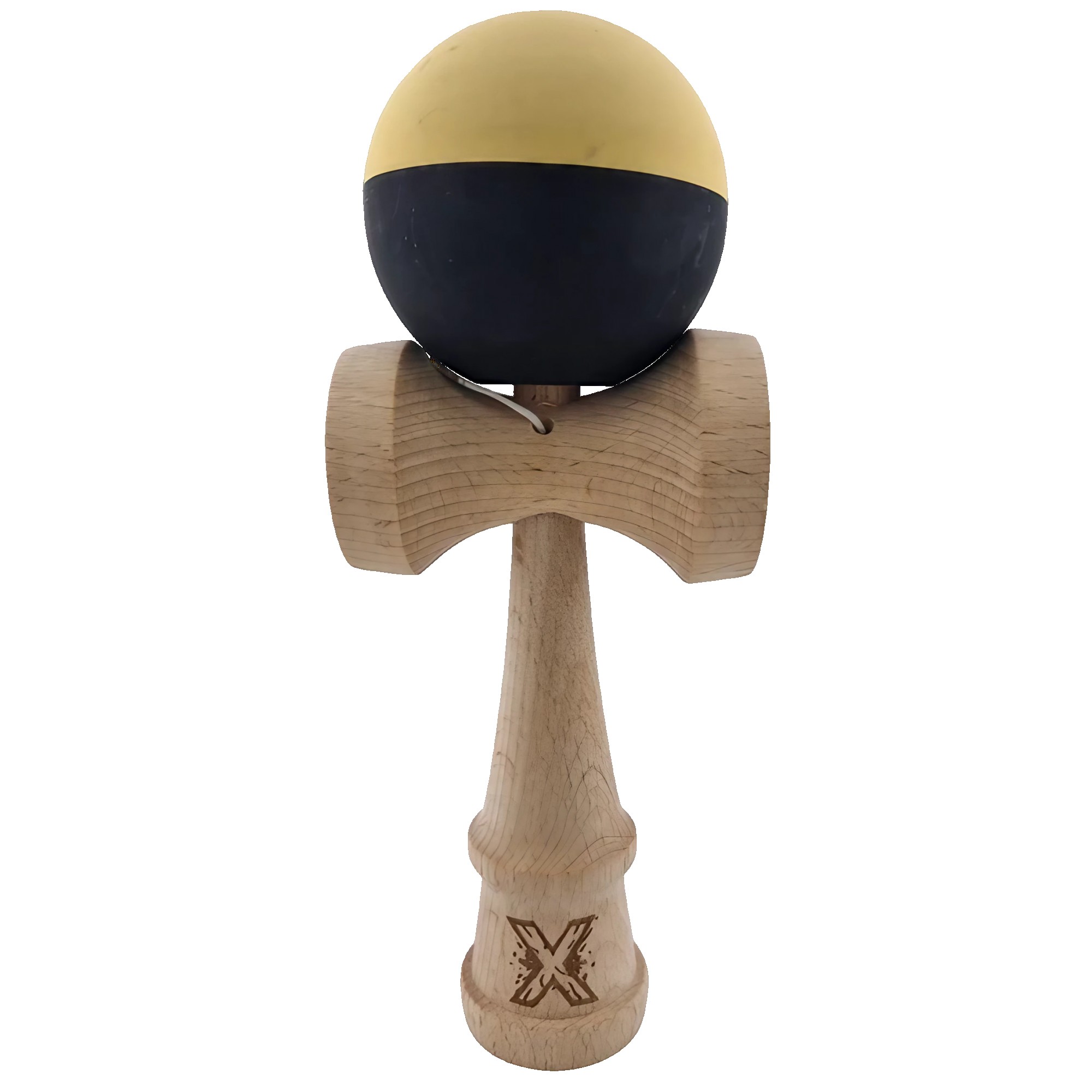 Kendama X Originala, Profesionala, Flippy, din Lemn, Rubber Grip, 18 cm, Galben/Negru Kendama X Originala, Profesionala, Flippy, din Lemn, Rubber Grip, 18 cm, Galben/Negru