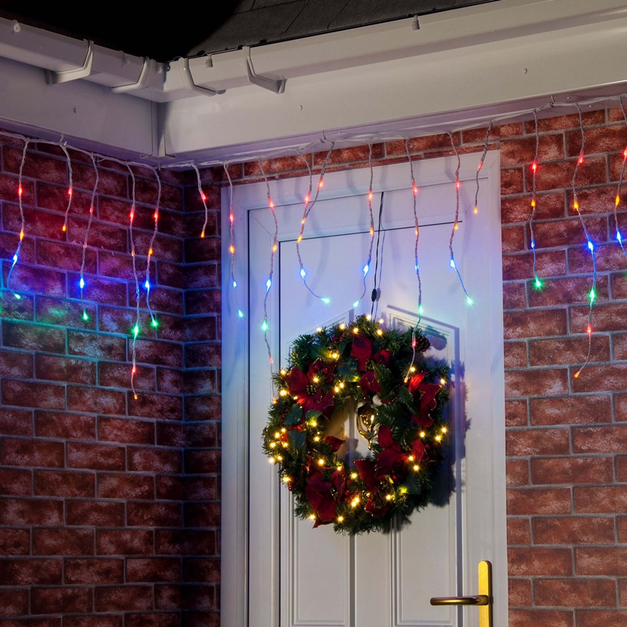 Instalatie de Craciun, Premium Flippy®, Tip Franjuri cu Flash, 8 m, 252 LED-uri, Multicolor, Interconectabila