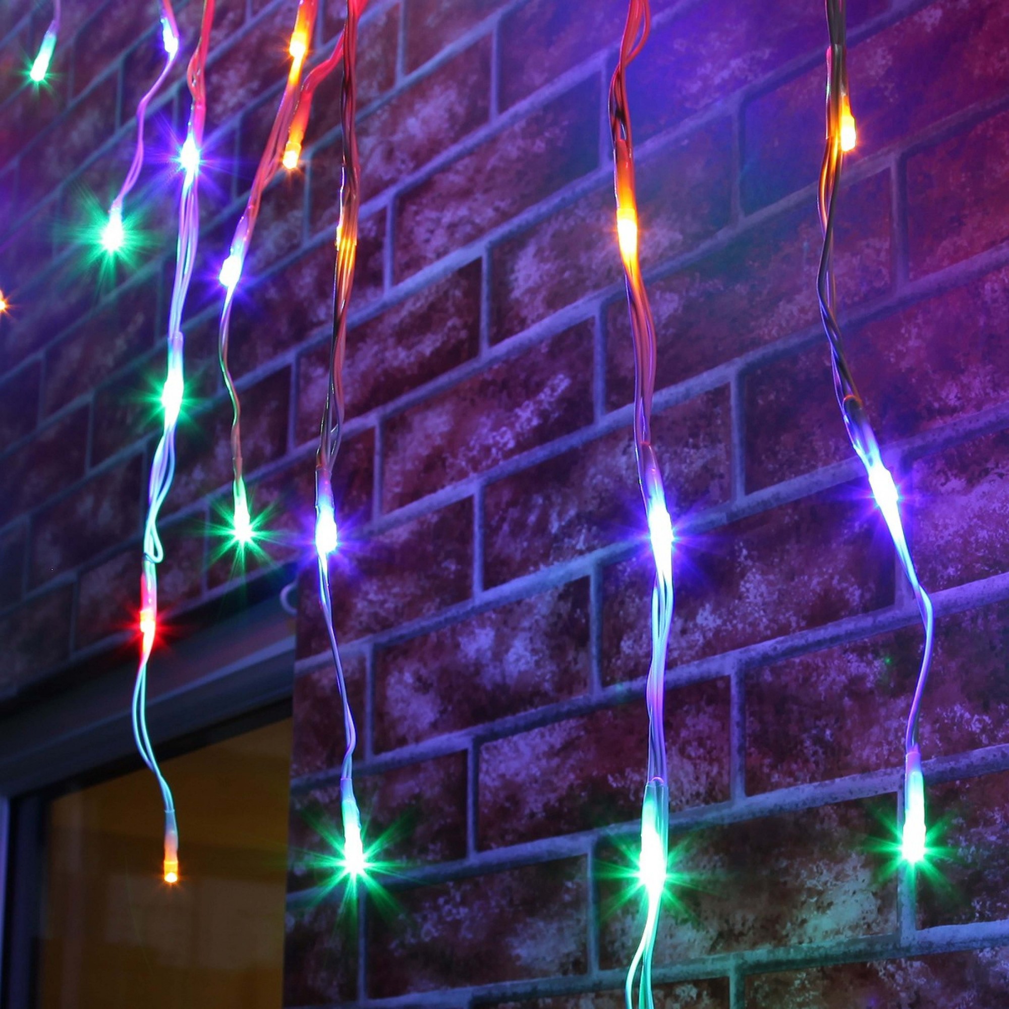 Instalatie de Craciun, Premium Flippy®, Tip Franjuri cu Flash, 8 m, 252 LED-uri, Multicolor, Interconectabila