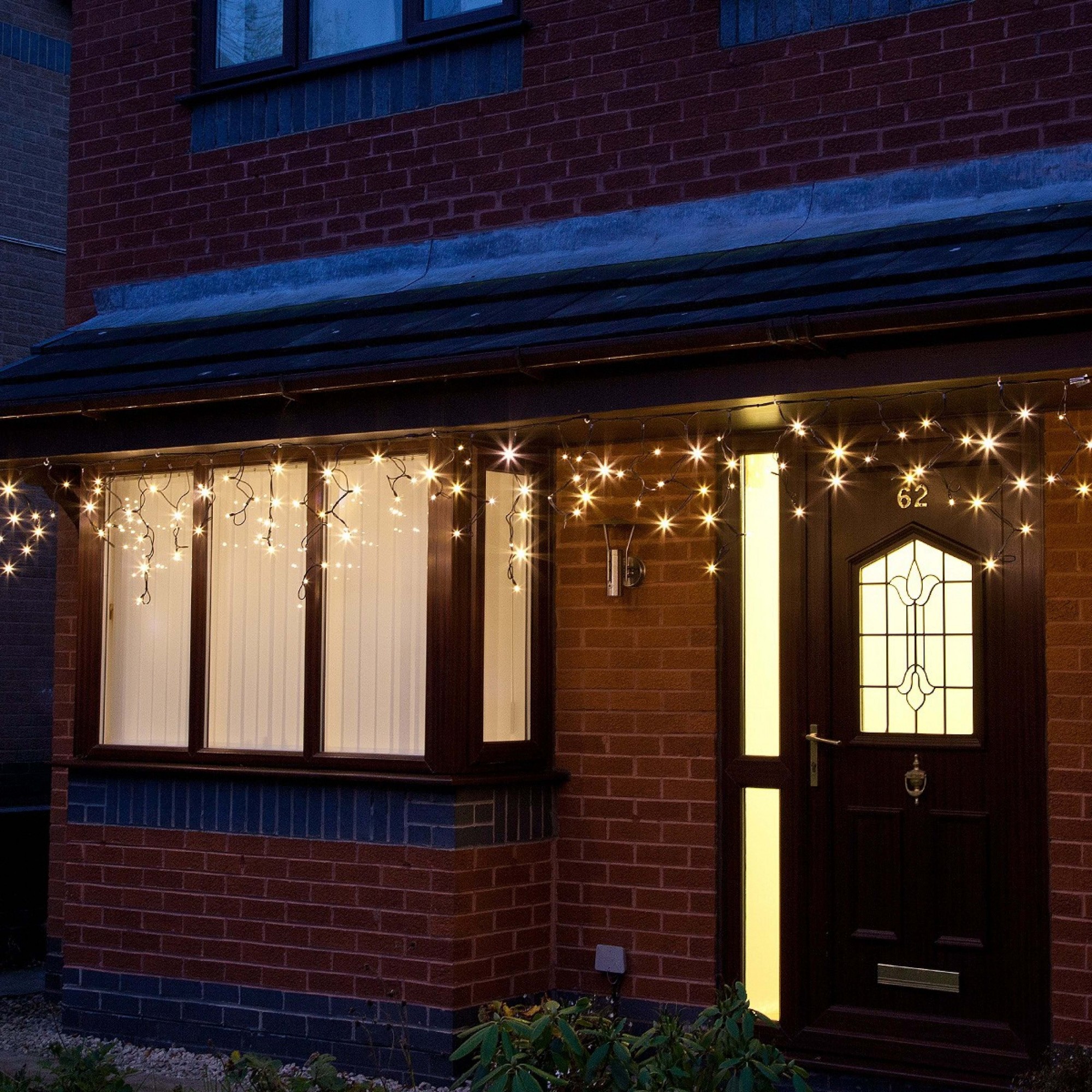 Instalatie de Craciun Flippy® Tip Franjuri cu Joc de Lumini 8 m 360 Leduri Alb Cald 2107WW Interconectabila