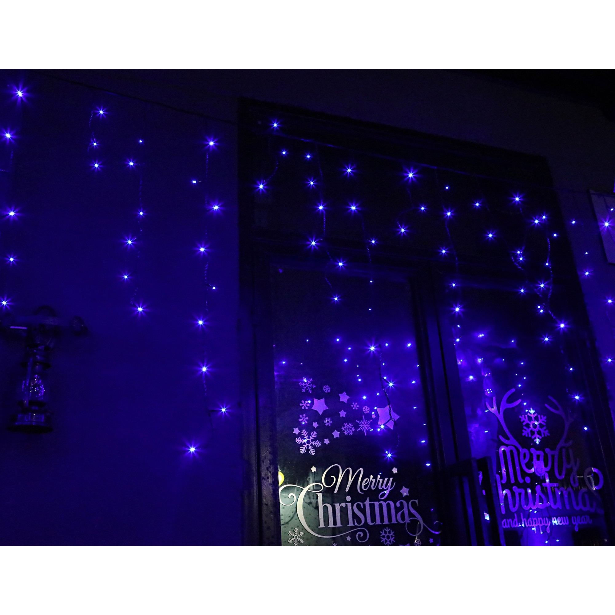 Instalatie de Craciun Premium Flippy® Tip Franjuri cu Joc de Lumini 8 m 360 LED-uri Albastru 2109B Interconectabila